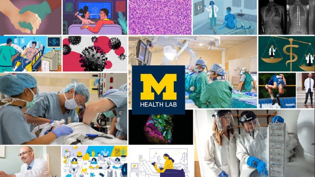 lab blog images collage with michigan m in middle