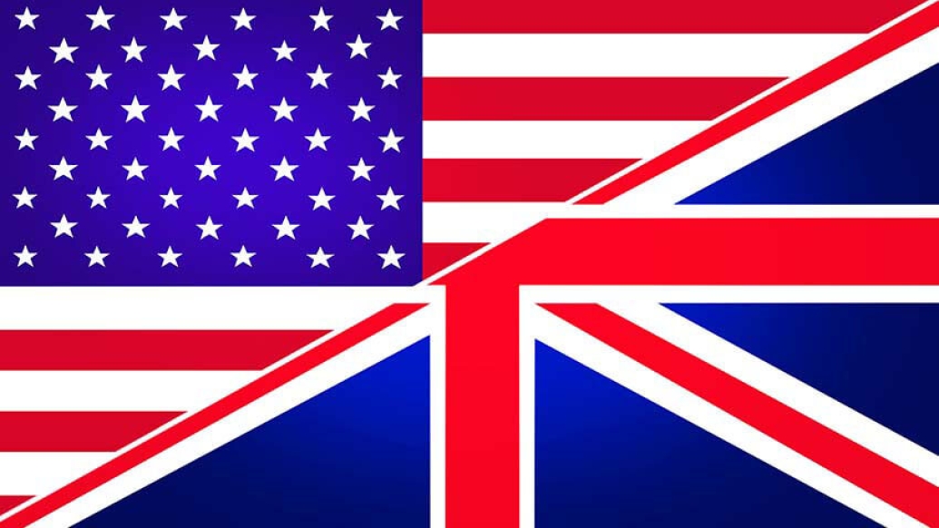 US and British flags